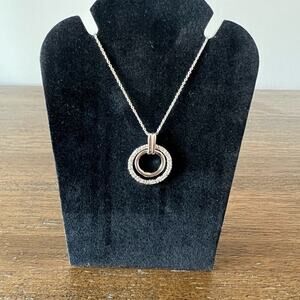 Sterling Silver Necklace with Double Circle Charm